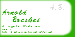 arnold bocskei business card