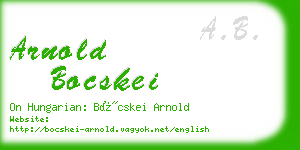 arnold bocskei business card